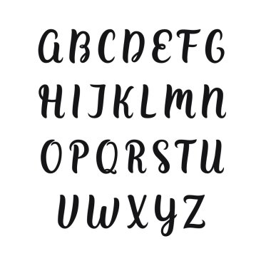 Çizilmiş vektör alphabe el