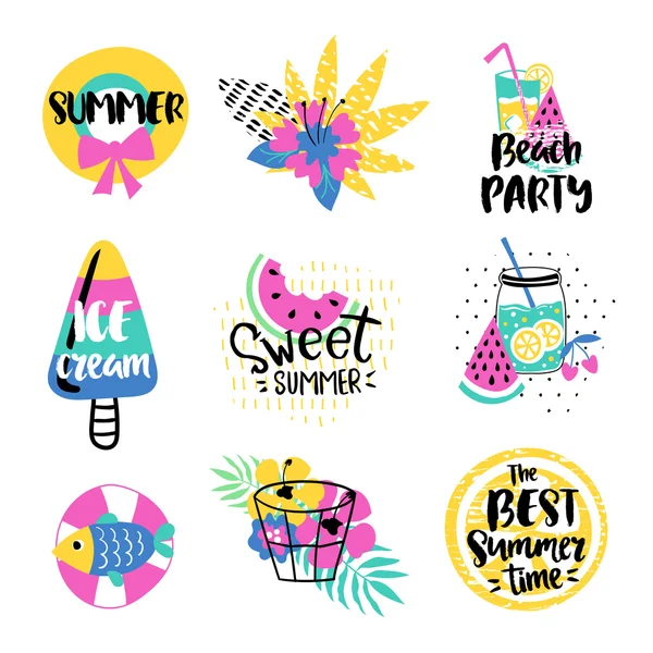 Summer vector elements collection — Stock Vector