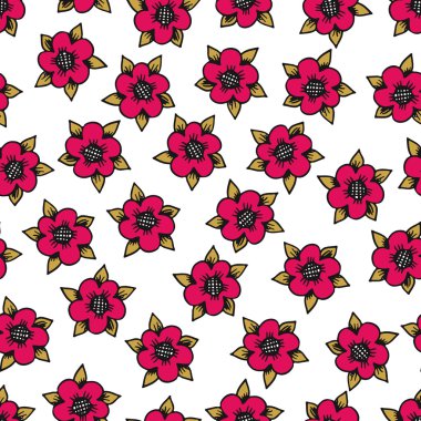 Elle çizilmiş Dikişsiz vintage desen