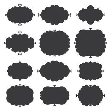 Beyaz arka plan üzerinde Vintage vektör çerçeveleri