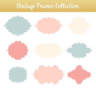 Beyaz arka plan üzerinde Vintage vektör çerçeveleri