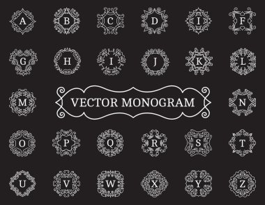 Zarif vektör monogram toplama