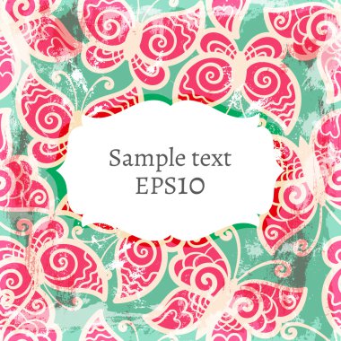 Kelebekler ile antika arka plan.