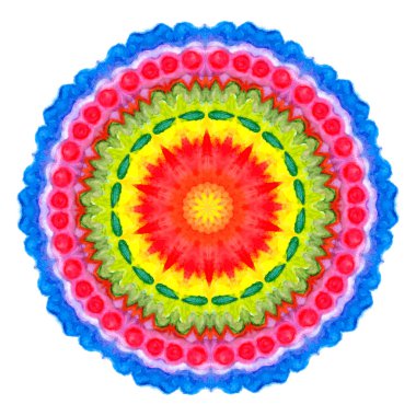 Sulu Boya yuvarlak desen.