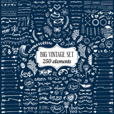 büyük vintage öğeleri kümesi