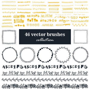 Collection of vector brushes clipart
