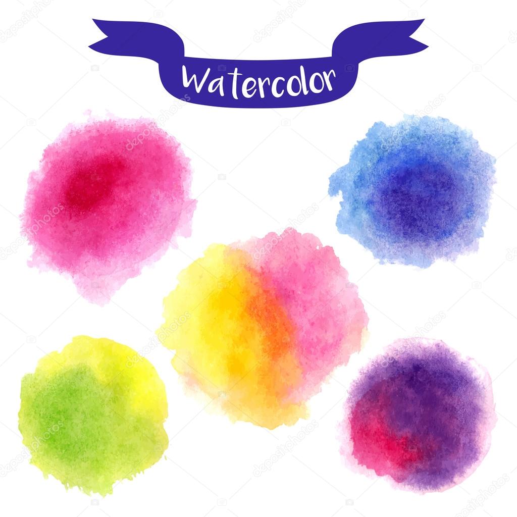 Watercolor elements set