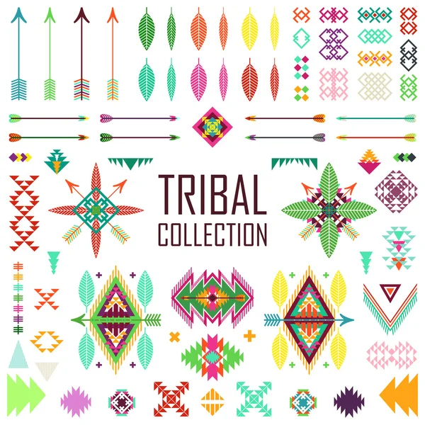 Colección de elementos tribales — Vector de stock