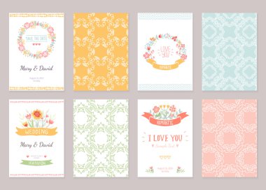 Romantik vintage kartları koleksiyonu