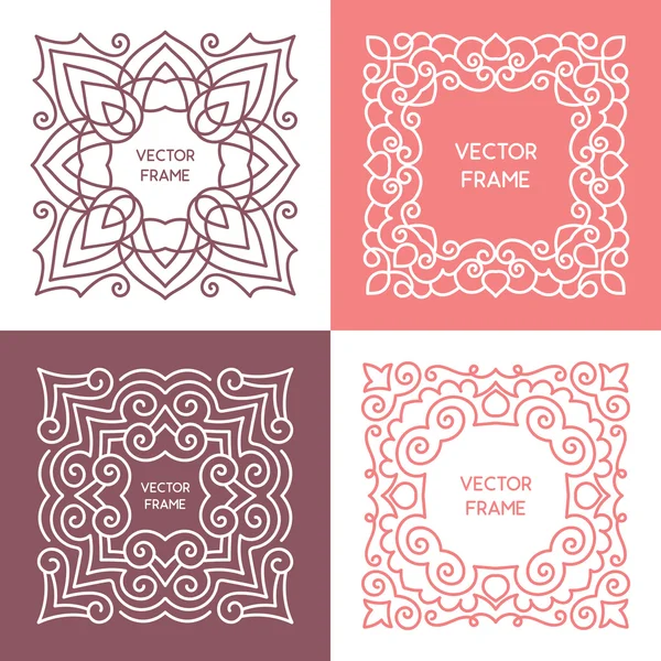 Collection cadre floral vintage — Image vectorielle