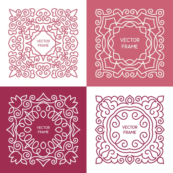 Vintage floral frame collection — Stock Vector