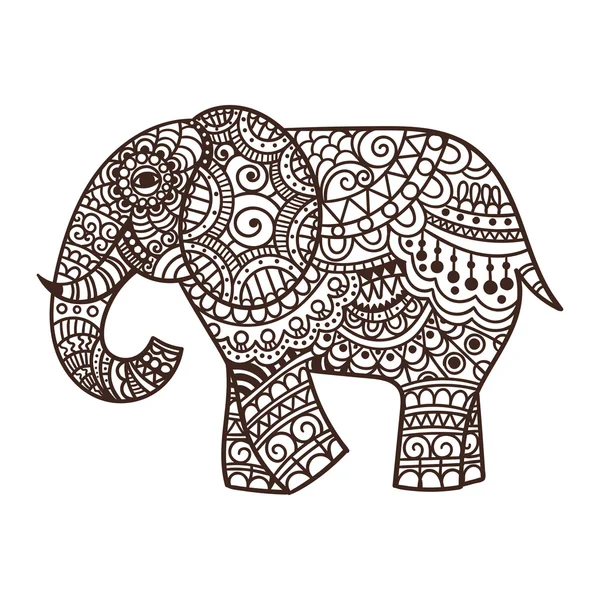 Decoratieve olifant illustratie — Stockvector