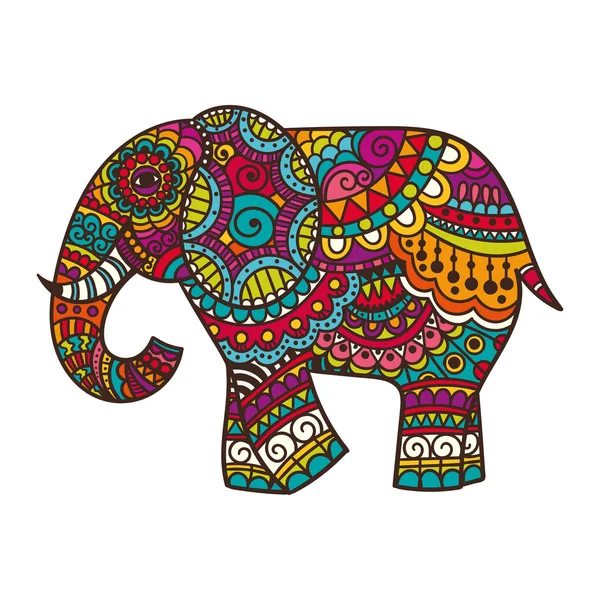 Decorative elephant illustration — Stock Vector