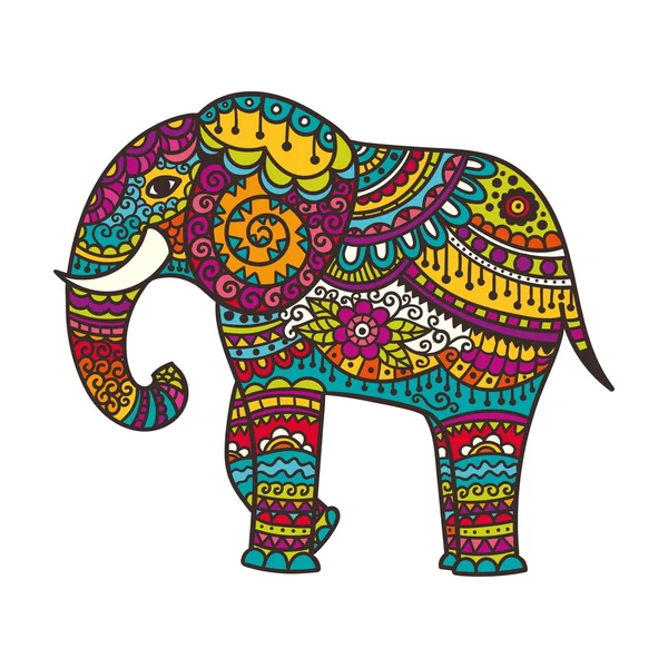 Decoratieve olifant illustratie — Stockvector