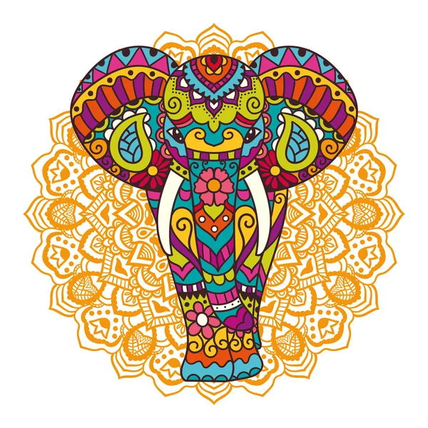 Illustration d'éléphant décoratif — Image vectorielle