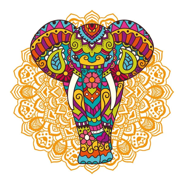 Decoratieve olifant illustratie — Stockvector