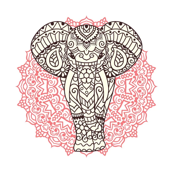 Decorative elephant illustration — Stock Vector