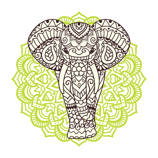 Εικονογράφηση διακοσμητικά ελέφαντας — Διανυσματικό Αρχείο