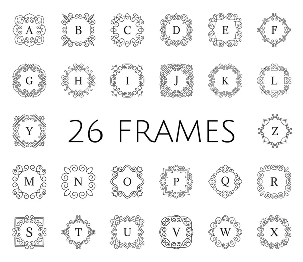 Vintage floral frame set — Stock Vector