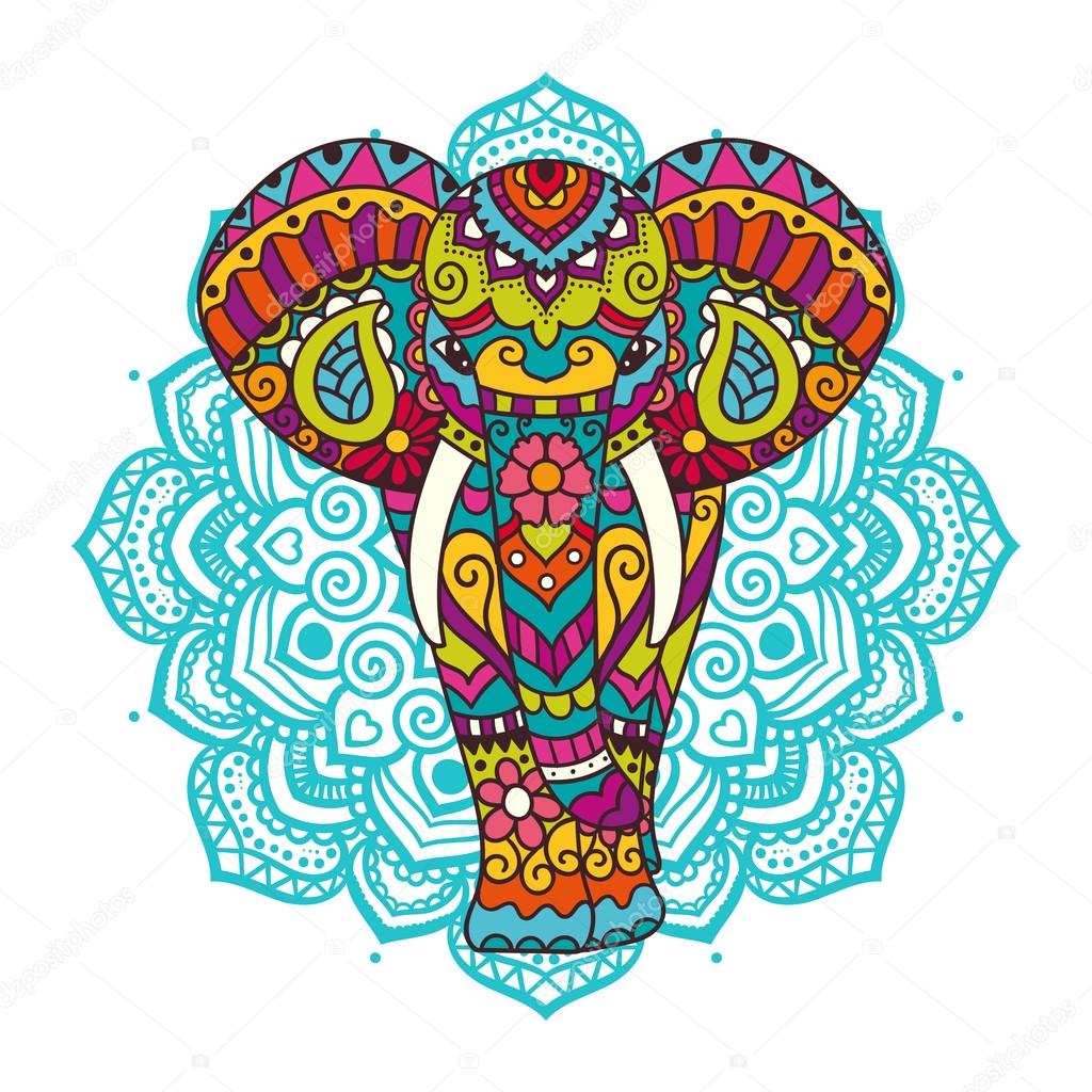 Image vectorielle Illustration d'éléphant décoratif par ©Qilli - 85320816, image size:1024x1024