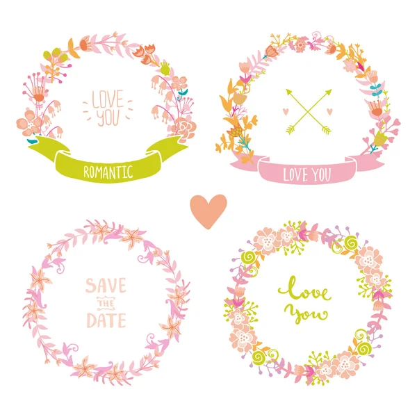 Flowers and vintage elements collection — Stock Vector © tanjakrstevska