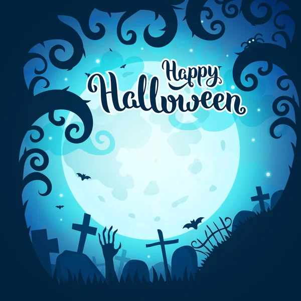 Cartel y tarjeta de Halloween — Vector de stock