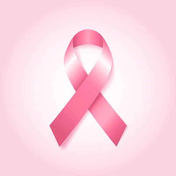 Sensibilización sobre el cáncer de mama Cinta rosa — Archivo Imágenes Vectoriales