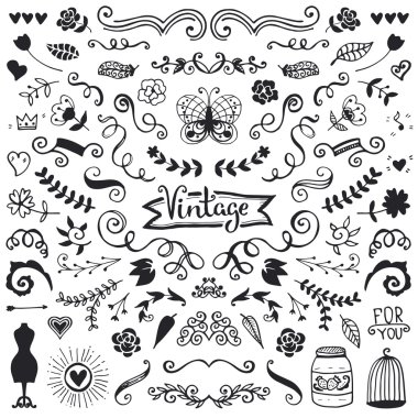 elle çizilmiş vektör alfabesi.