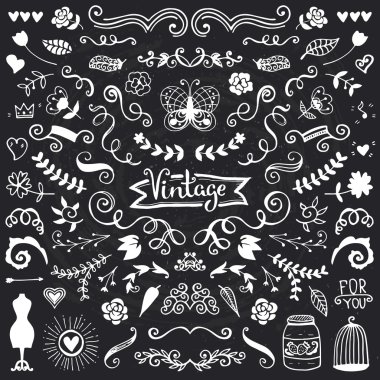 elle çizilmiş vektör alfabesi.