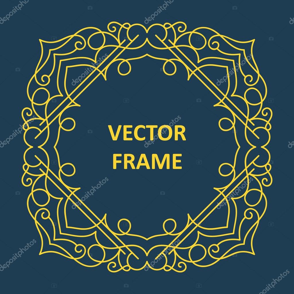 Винтажный кадр для твоего текста. Векторная монограмма. Дизайн линии. Декоративный орнамент
.