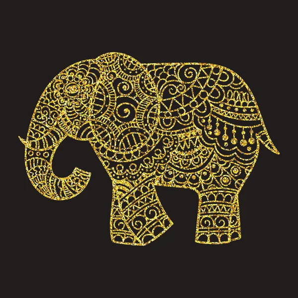장식 코끼리 그림 — 스톡 벡터