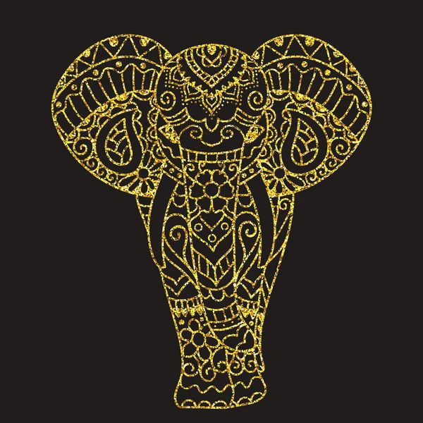 Decoratieve olifant illustratie — Stockvector