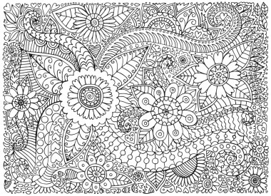 çiçek doodle desen