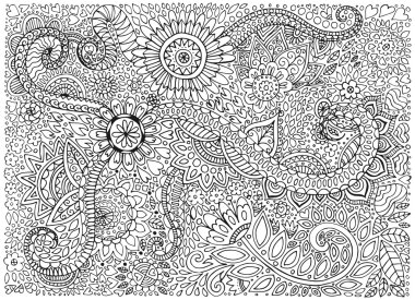 çiçek doodle desen
