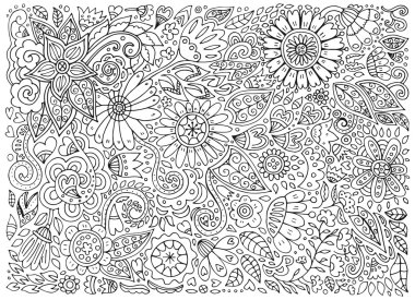 çiçek doodle desen