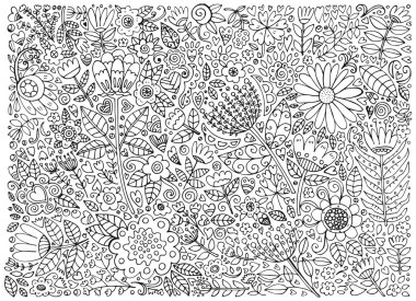 çiçek doodle desen