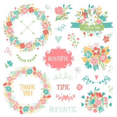 Düğün vintage öğeler koleksiyonu