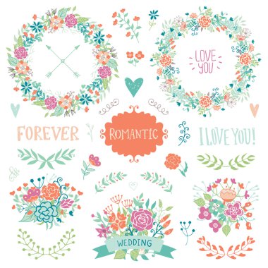 Düğün vintage öğeler koleksiyonu