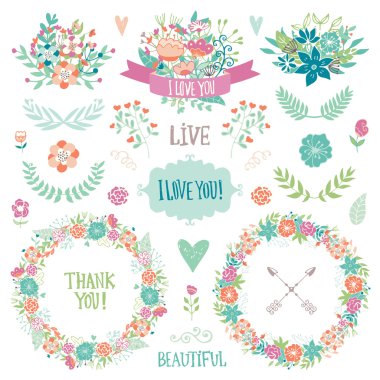 Düğün vintage öğeler koleksiyonu