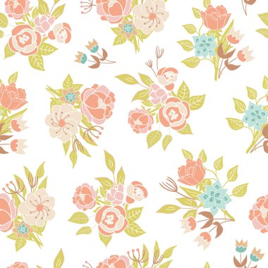 Dikişsiz çiçek desenli vektör arka plan