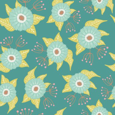 Dikişsiz çiçek desenli vektör arka plan