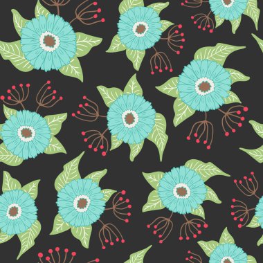 Dikişsiz çiçek desenli vektör arka plan