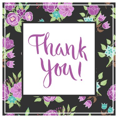 Romantik ifade ile vektör çiçek kartı