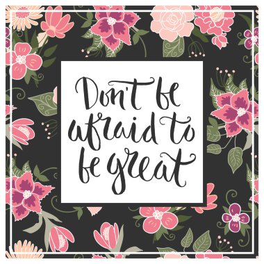 Romantik ifade ile vektör çiçek kartı