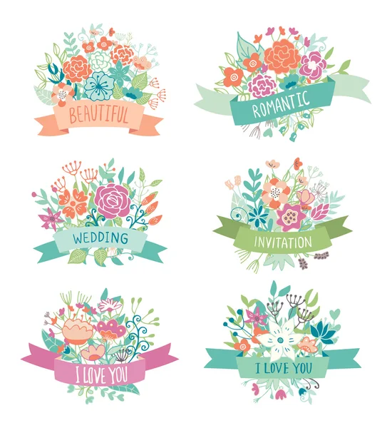 Wedding vintage elements collection — Stock Vector