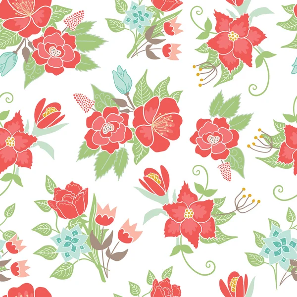 Padrão floral sem costura Vector fundo — Vetor de Stock