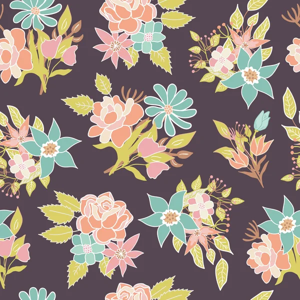 Padrão floral sem costura Vector fundo — Vetor de Stock