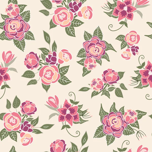 Padrão floral sem costura Vector fundo — Vetor de Stock