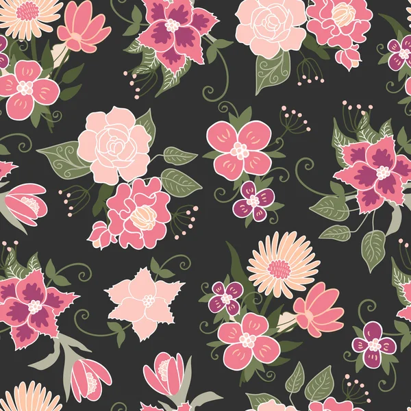 Nahtlose florale Muster Vektor Hintergrund — Stockvektor