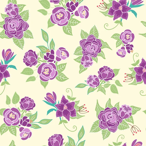 Naadloze floral patroon vector achtergrond — Stockvector